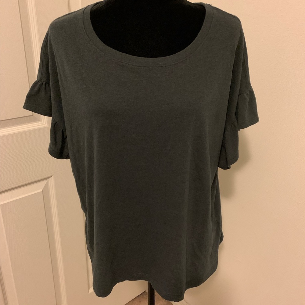 Calvin Klein Ruffle Sleeve Shirt